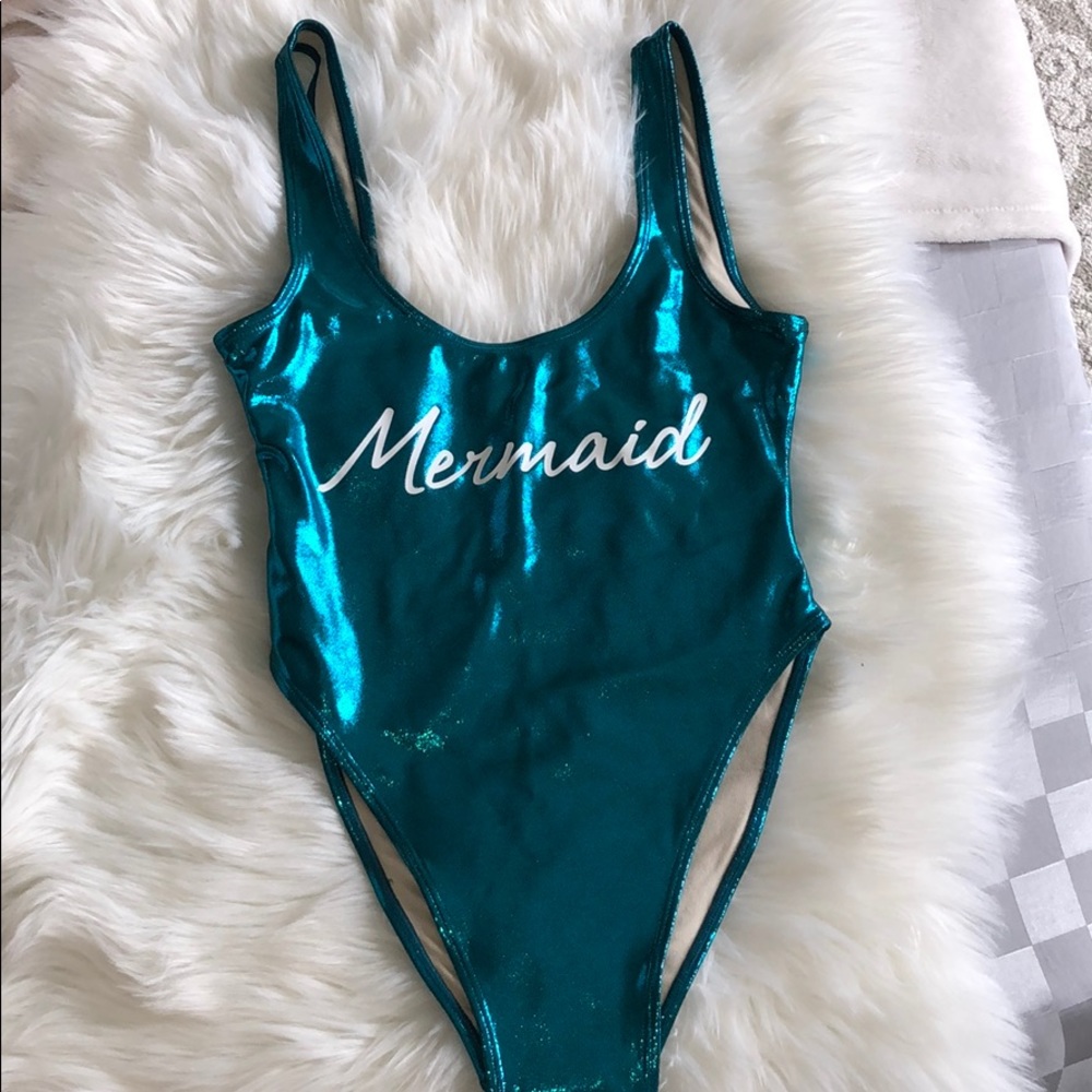 NEW Private Party blue mermaid one piece bikini - Picture 2 of 6